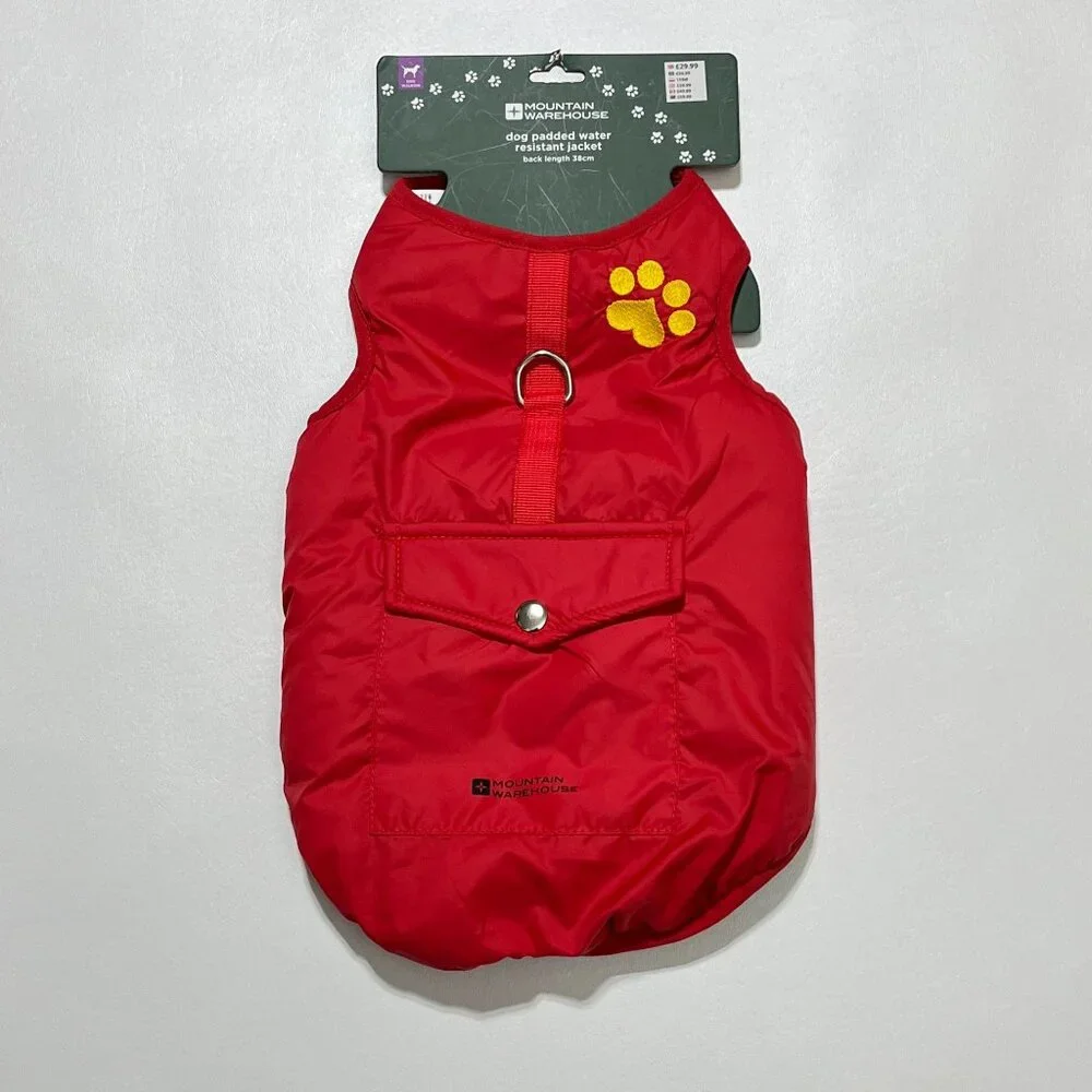 Mountain Warehouse Dog Jacket Padded Water-Resistant‎ for Small Dogs Red